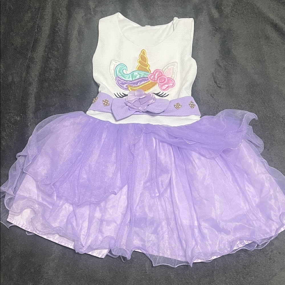 Unicorn Dress with Purple Tulle Skirt